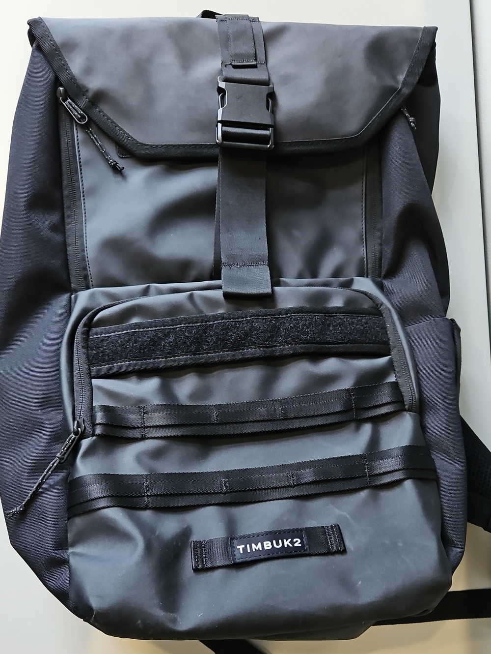 Timbuk2 Spire Black Roll-Top Style Backpack with Front Utility Pocket